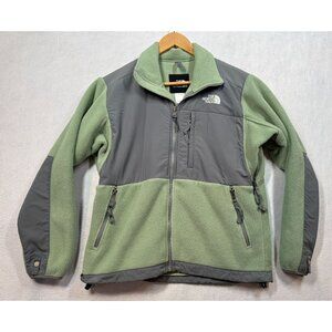 The North Face Denali Fleece Jacket Sage Green Gray Full Zip Logo Women's Small